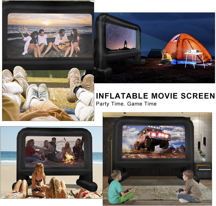 Inflatable Movie Screen Outdoor, OUTTOY Inflatable Projection Screen with Quiet Fan and Storage Bag, Easy Set up, Mega Blow Up Screen for Backyard Movie Night, Theme Parties, Celebrations-14FT | outtoy.