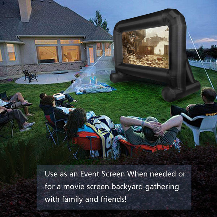 Inflatable Movie Screen Outdoor, OUTTOY Inflatable Projection Screen with Quiet Fan and Storage Bag, Easy Set up, Mega Blow Up Screen for Backyard Movie Night, Theme Parties, Celebrations-14FT | outtoy.