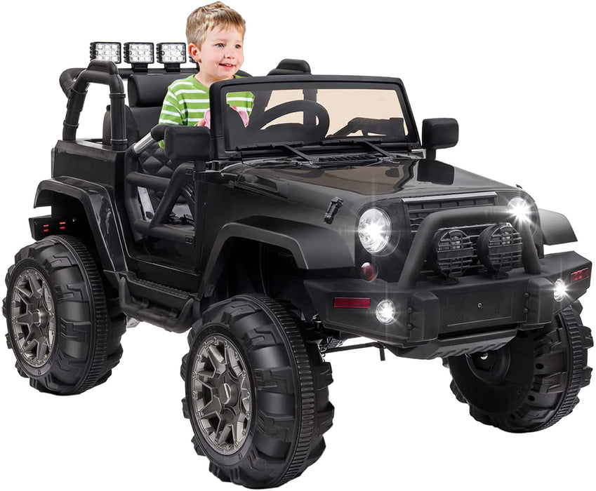 12V Kids Electric Truck Car With Remote Control Black | outtoy.