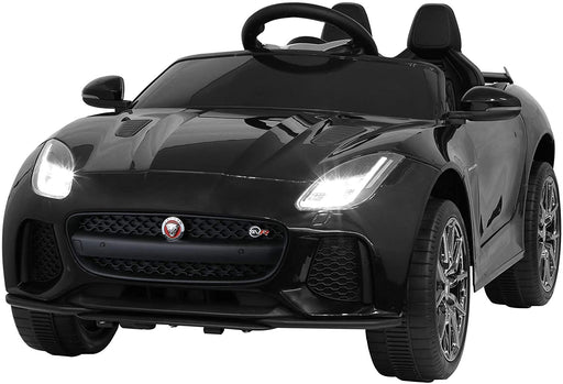 Kids Electric Ride on Car Toy Jaguar F-Type SVR Convertible Style 12V Black | outtoy.