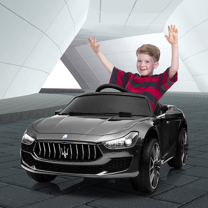 Maserati Kids Ride On Car 12V Rechargeable Toy Black | outtoy.