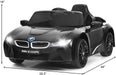 BMW i8 Kids Ride On Car with Parent Remote Control Black | outtoy.