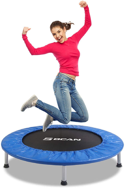 BCAN Mini Trampoline for Adults Exercise Rebounder Indoor Trampoline for Kids 38 Inch Small Trampoline Foldable Workout Trampoline Folding Fitness Trampoline Max 300 LBS | outtoy.