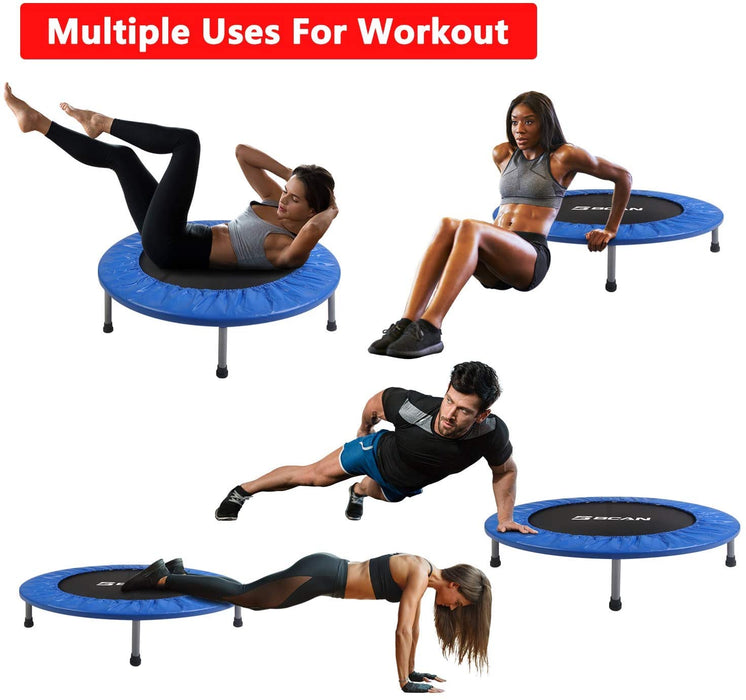 BCAN Mini Trampoline for Adults Exercise Rebounder Indoor Trampoline for Kids 38 Inch Small Trampoline Foldable Workout Trampoline Folding Fitness Trampoline Max 300 LBS | outtoy.