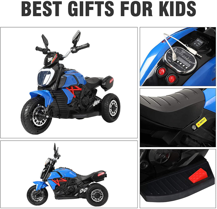 Kids Ride On Motorcycle Car 3 Wheel 6V Blue | outtoy.