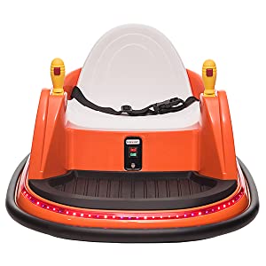 Ride on Bumper car for Kids, 6V Electric Cars Ride on Toys with Remote Control,360 Spin,Music,Orange