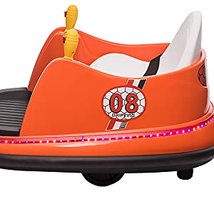 Ride on Bumper car for Kids, 6V Electric Cars Ride on Toys with Remote Control,360 Spin,Music,Orange