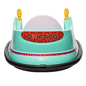 Ride on Bumper car for Kids, 6V Electric Cars Ride on Toys with Remote Control,360 Spin,Music,Green