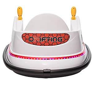 Ride on Bumper car for Kids, 6V Electric Cars Ride on Toys with Remote Control,360 Spin,Music,White