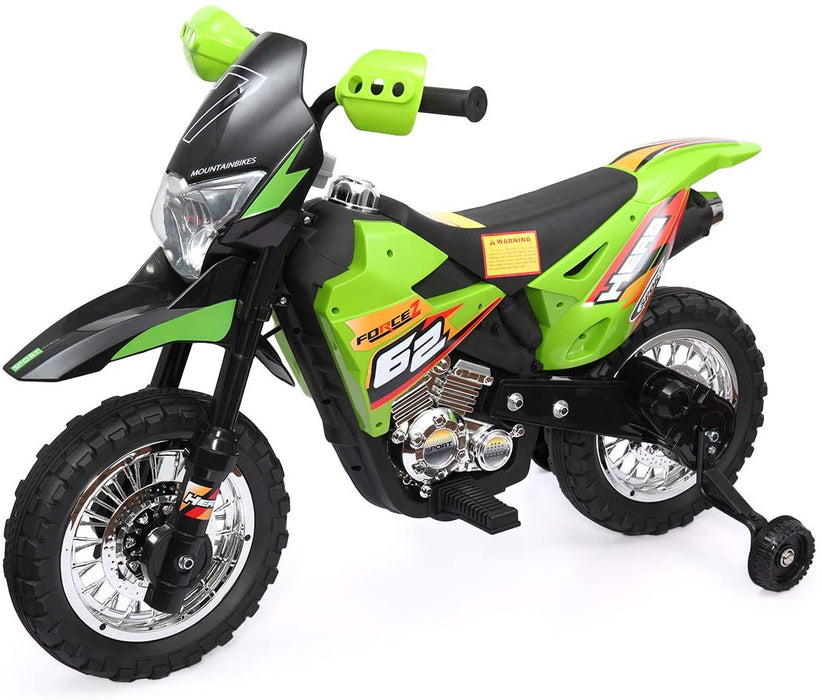 Kids Ride On Motorcycle with Auxiliary Wheel Green | outtoy.