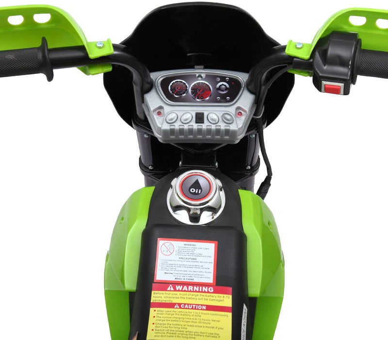 Kids Ride On Motorcycle with Auxiliary Wheel Green | outtoy.