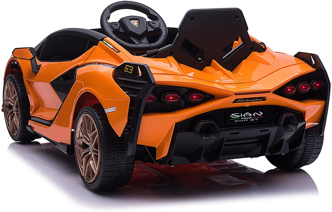 Lamborghini Sian Licensed 12V Electric Powered Kids Ride on Car Toy Orange | outtoy.