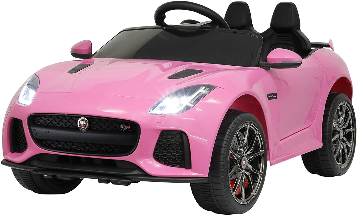 Kids Electric Ride on Car Toy Jaguar F-Type SVR Convertible Style 12V Pink | outtoy.