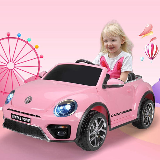 Volkswagen Beetle Dune 12V Licensed  Ride on Toy Pink | outtoy.