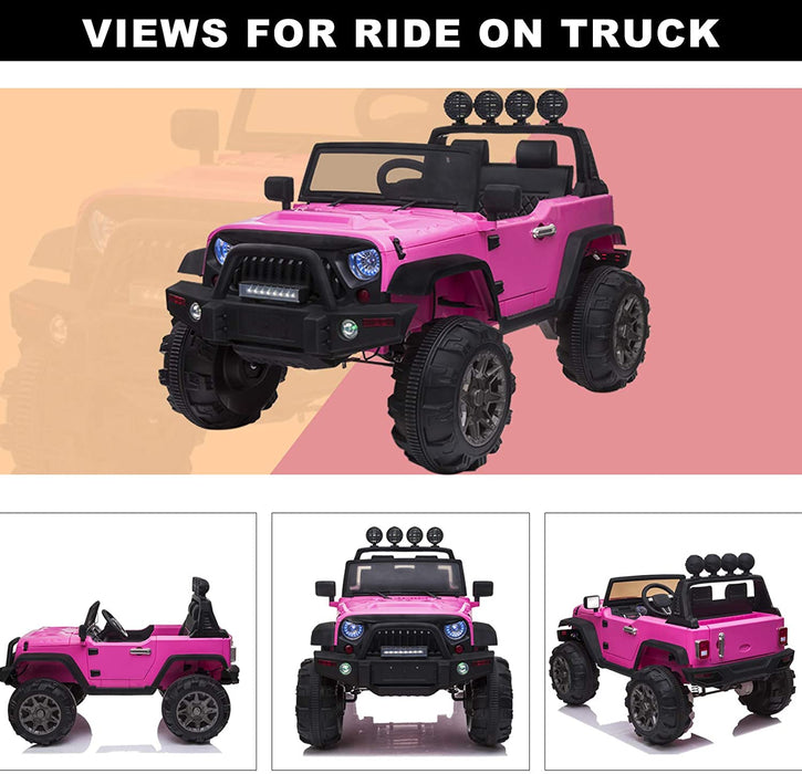 12V Kids Electric Truck Car With Remote Control Pink | outtoy.