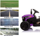 12v Battery-Powered Toy Tractor with Trailer Purple | outtoy.