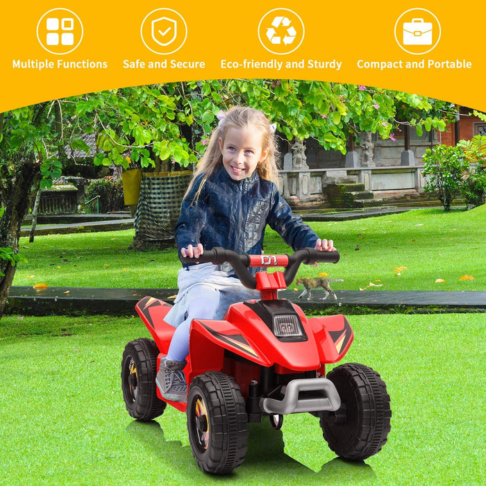 Outtoy 6V Kids Four Wheeler Quad Ride on ATV Red | outtoy.