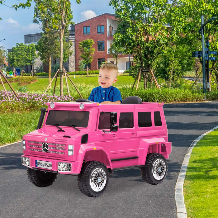 Mercedes Benz Unimog U500 Kids Ride On Car 12V Rose Red | outtoy.