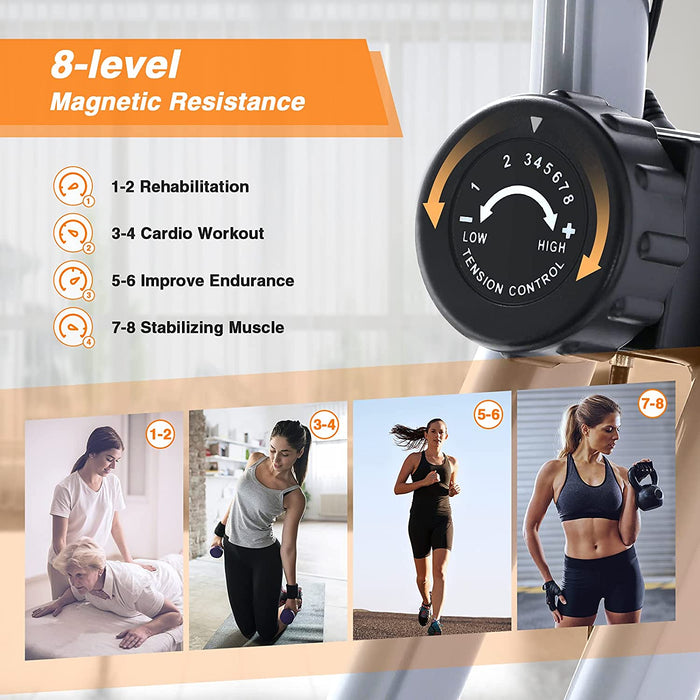 BCAN Folding Exercise Bike-Stationary Bike Foldable with Magnetic Resistance,Pulse Monitor and Comfortable Seat | outtoy.