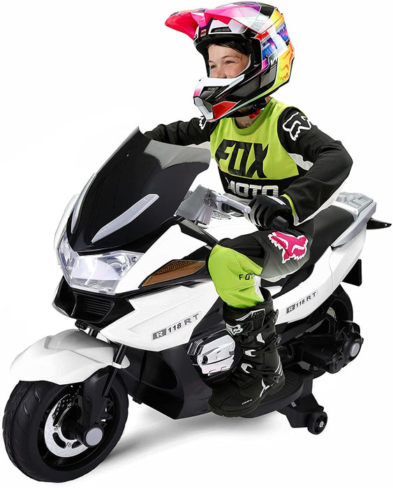 Kids Ride On Motorcycle,Dirt Bike Motorcycle 12V White | outtoy.