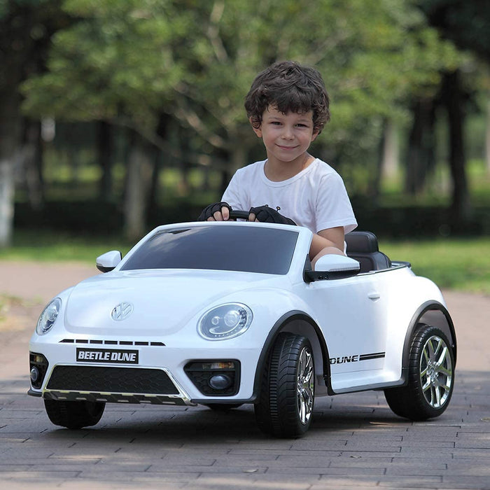 Volkswagen Beetle Dune 12V Licensed  Ride on Toy White | outtoy.
