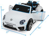 Volkswagen Beetle Dune 12V Licensed  Ride on Toy White | outtoy.