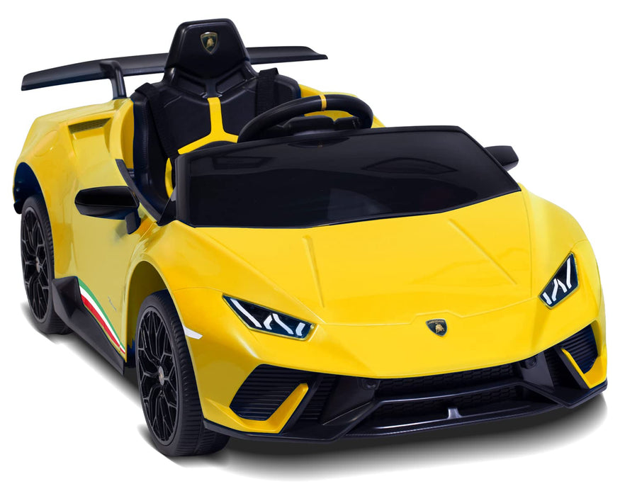 Ride on Lamborghini Car for Kids, 12 V Electric Car Vehicles Toys for Kids Toddler with Remote Control, Wheels Suspension,Music, LED Lights, Engine Sounds, Horn